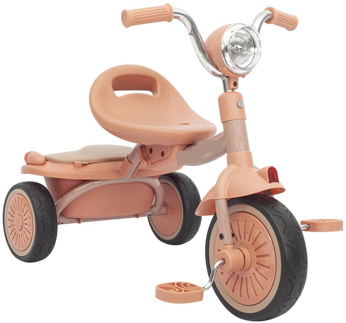 Kinderdriewieler - met Pedalen - Driewieler - Peuterfiets - Driewieler Trike - Kinderfiets - PU Wielen - Schokabsorptie - Opvouwbaar - Verstelbaar Zadel - Met Licht - Roze-zwart (8721391957293)