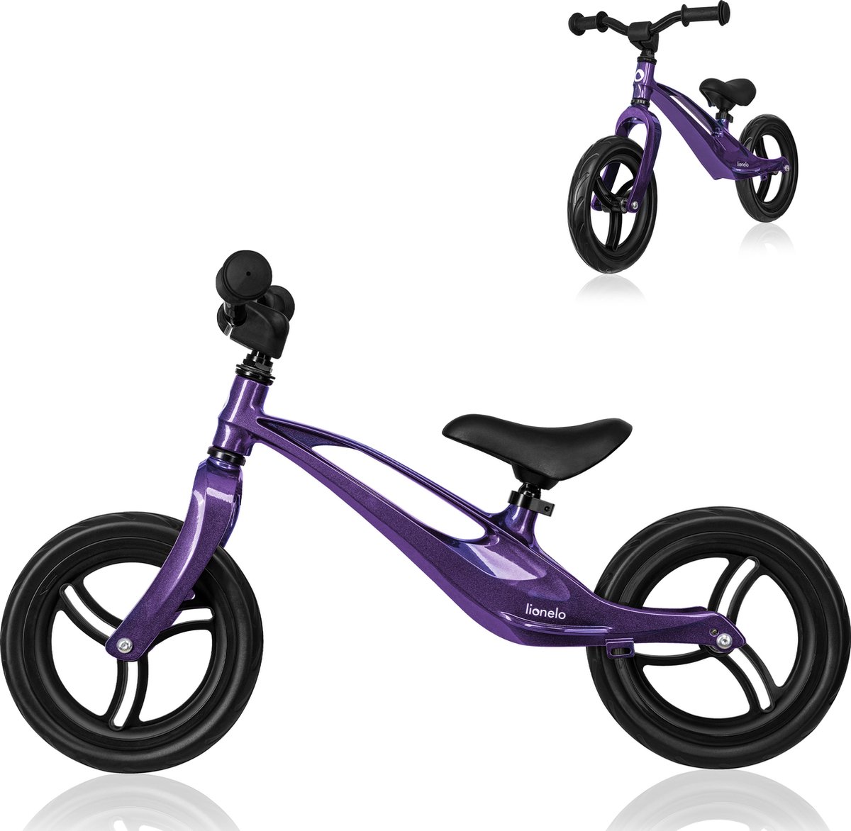 Lionelo Bart - Loopfiets - Unike magnesium frame- licht en duurzaam - Antislip hoes voor het stuur - Zeer licht van gewicht - 2,8 kg (5903771707688)