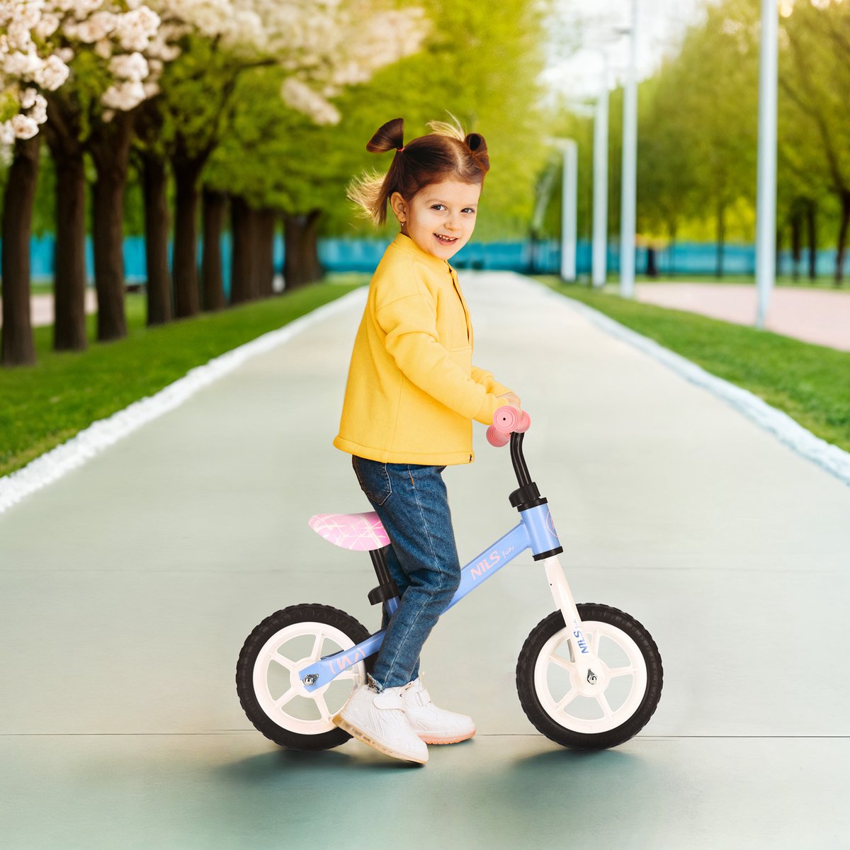 Nils Fun RB134 - Loopfiets - Blauw - Stalen frame - EVA-banden (5907695575477)