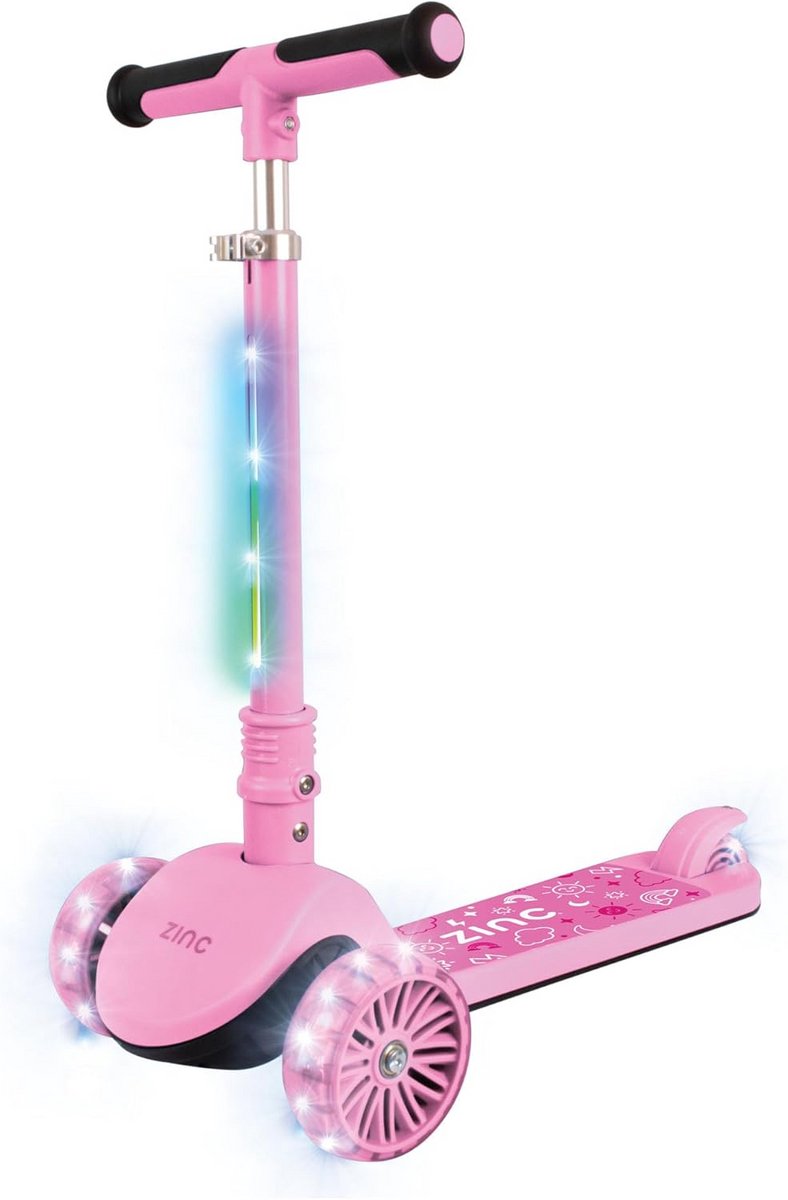 Opvouwbare Driewieler Scooter met LED Lichten en Verstelbaar Stuur voor Kinderen (9101108853947)