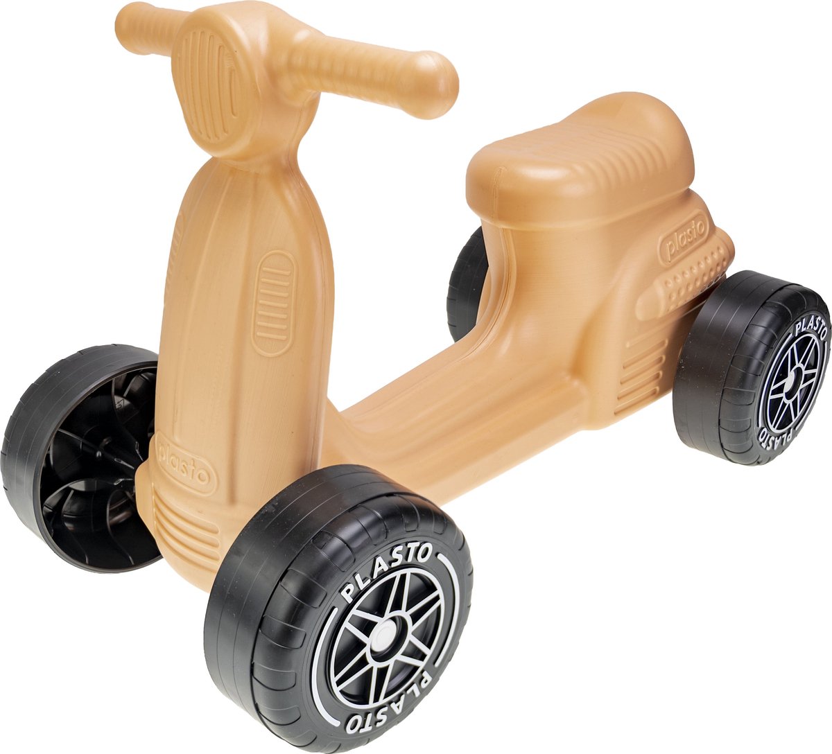 Plasto Scooter Perzikkleur - Baby Walker - Stille Wielen - Loopauto - Zithoogte 22 cm - Special Edition Zachte Neutrale Kleuren - Gemaakt in Finland - Vanaf 1 Jaar (6410310910878)