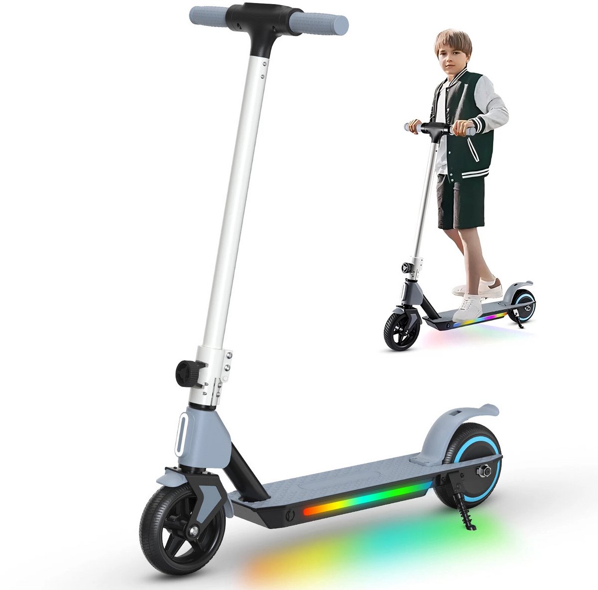 SIMATE S2 Elektrische Step Kinderen 6 tot 12 - 130W - Max. 14 km/u - Zwart (8581700203905)