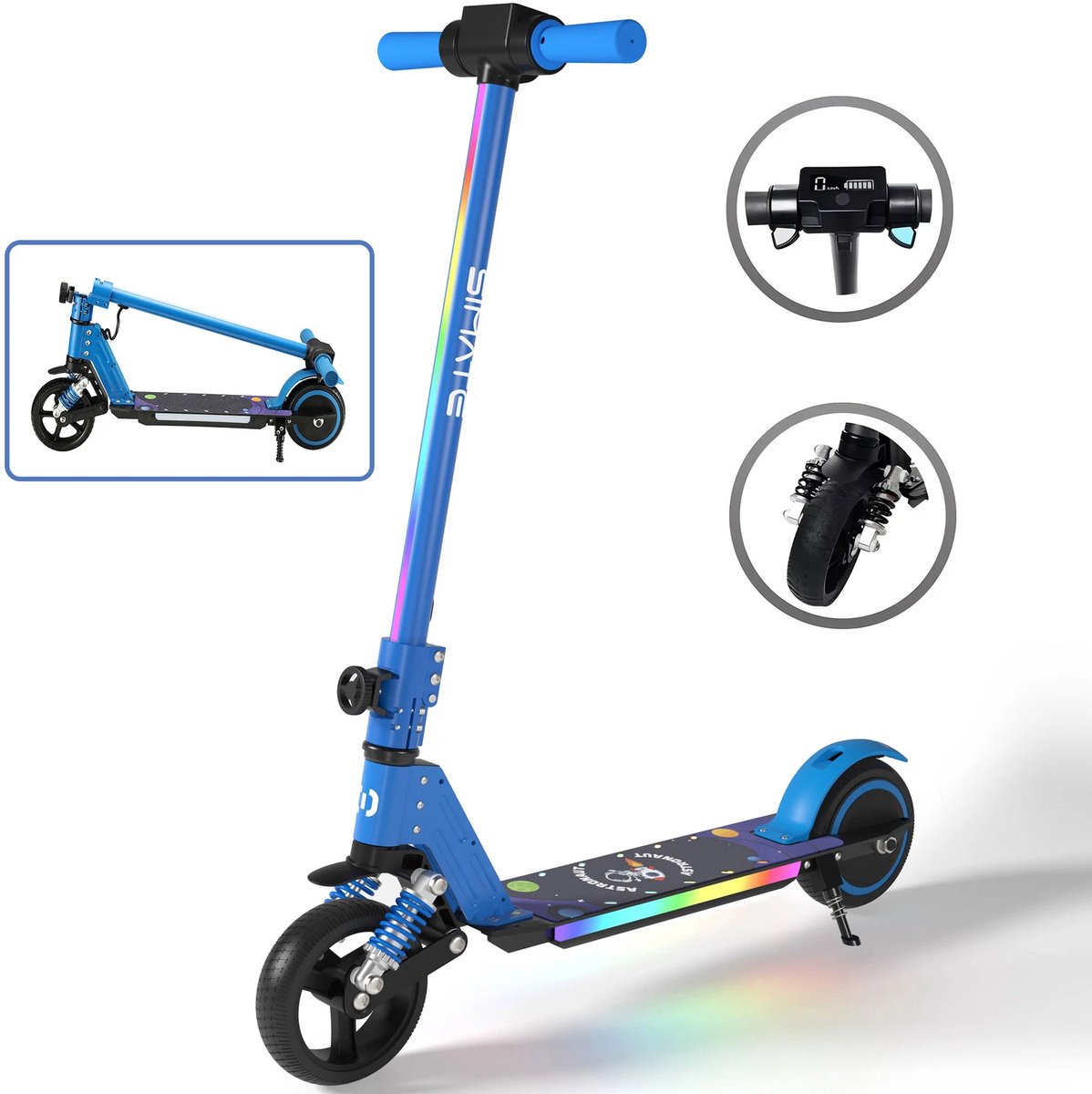 SIMATE S5 Elektrische Step Kinderen- Kinderstep - 130W -Max 14km/u - Blauw (0746121155662)