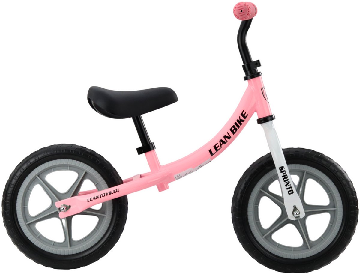 SPRINTO Balance Bike - Loopfiets - Kinder Loopfiets Met Luchtbanden - Verstelbaar Zadel & Stuur - Lichtgewicht Stalen Frame - Voor 2-5 Jaar - 12inch - Roze (5905991065029)