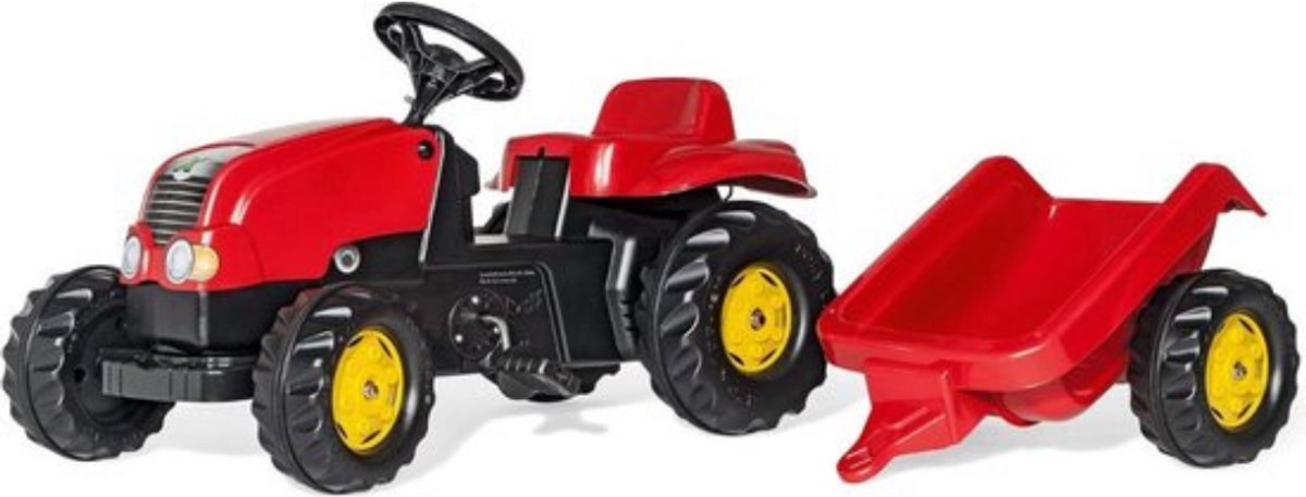 Thuys - Looptractor - Met Aanhanger - Loopauto - Jongens & Meisjes - Buitenspeelgoed - Hoge Kwaliteit - Rood (8721322401062)