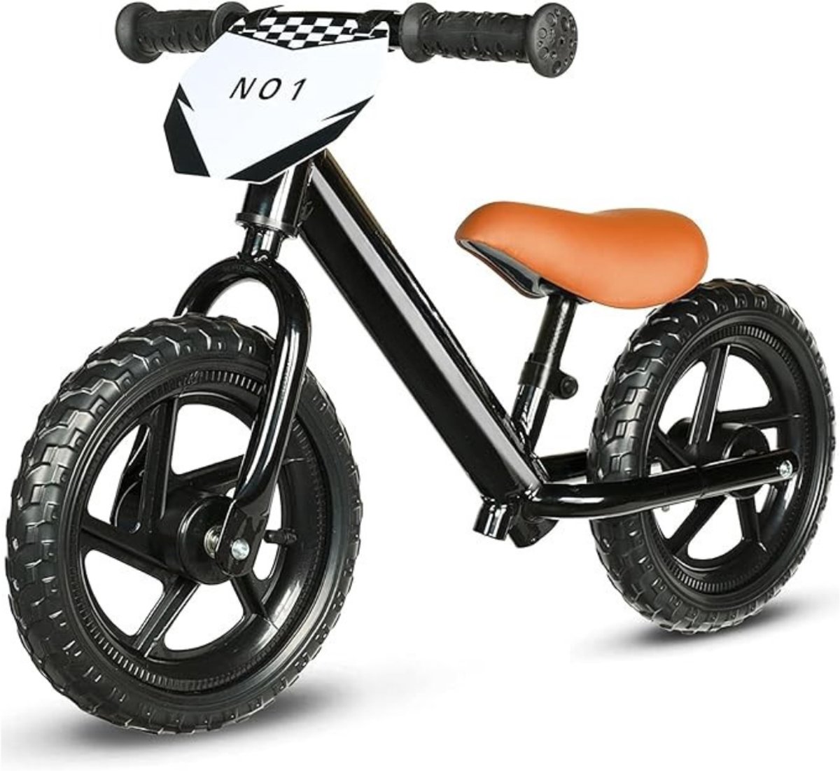 Verte - Loopfiets 1 Jaar - Loopfiets voor Peuters van 2 Jaar - Leeftijd 18 Maanden tot 5 Jaar - 12 Inch Loopfiets met Individuele Plaat - Inclusief 3 Sets Stickers - Cadeau voor Jongens en Meisjes van 2-3 Jaar - Zwart (8763216289691)