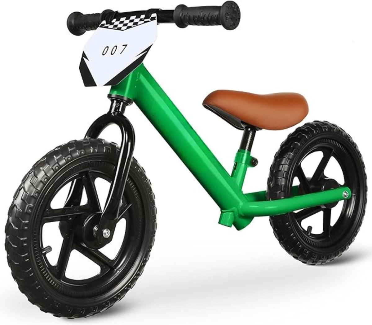 Verte - Loopfiets 1 Jaar - Loopfiets voor Peuters van 2 Jaar - Leeftijd 18 Maanden tot 5 Jaar - 12 Inch Loopfiets met Individuele Plaat - Inclusief 3 Sets Stickers - Cadeau voor Jongens en Meisjes van 2-3 Jaar - Groen (8763216289707)