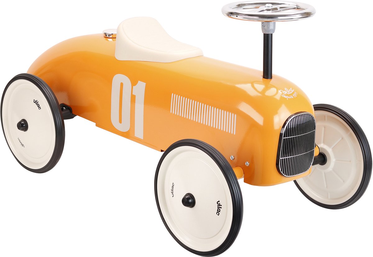 Vilac loopwagen vintage oranje - metalen ride-on auto speelgoed. (3048700010452)