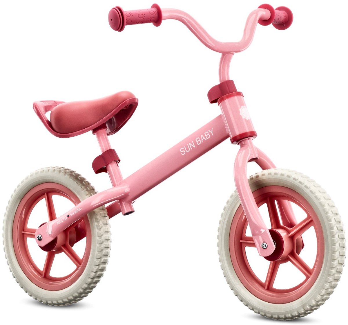 sun baby Loopfiets voor Kinderen 2 Jaar, Loopfietsen Molto Strada met schuimrubberen banden, verstelbaar zadel en stuur, stalen frame - Pink Candy (5907478645885)