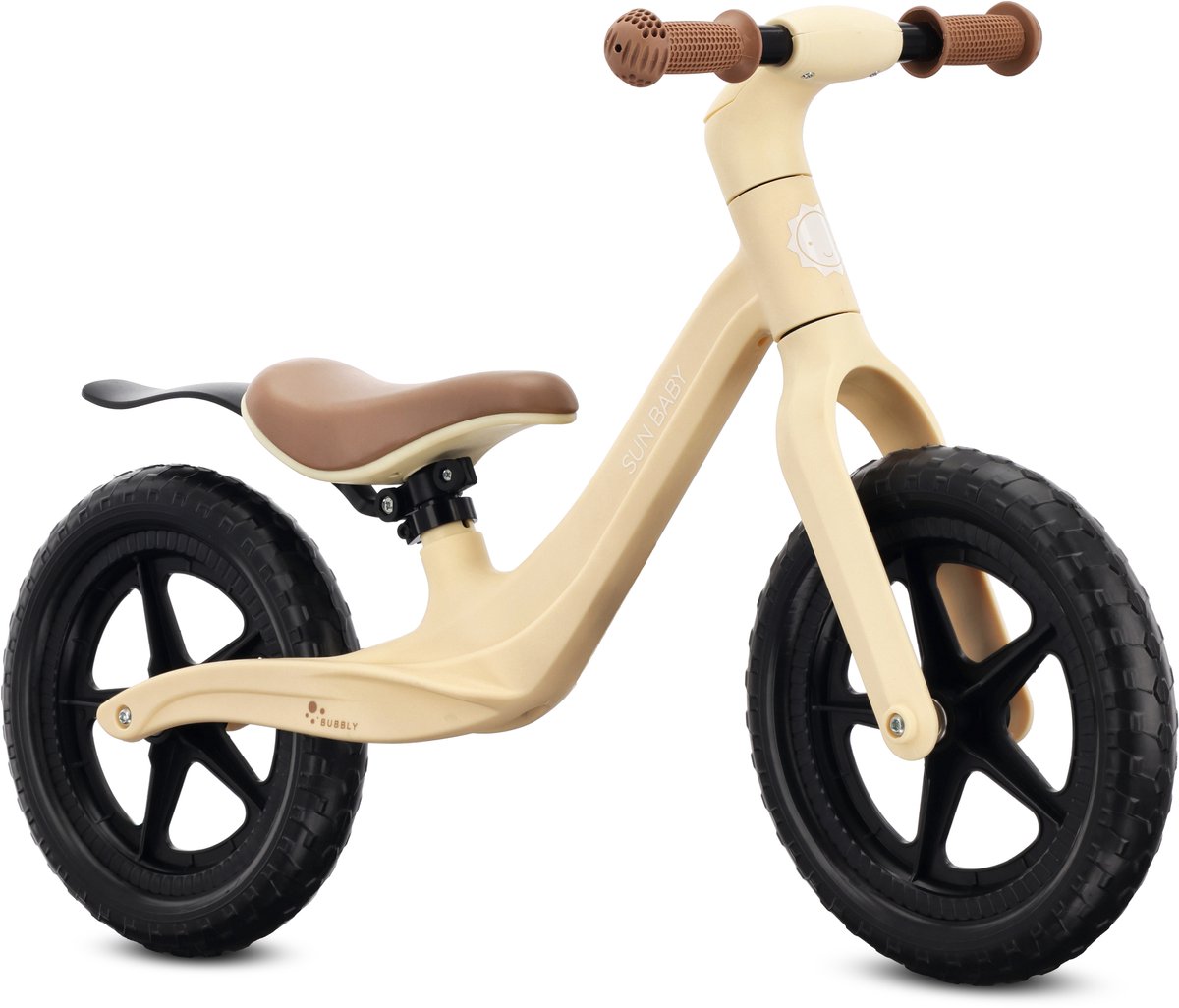 sun baby Loopfiets voor Kinderen Bubbly - 2 jaar, Loopfietsen, nylon frame, luchtbanden, verstelbaar zadel - Beige (5905525356913)