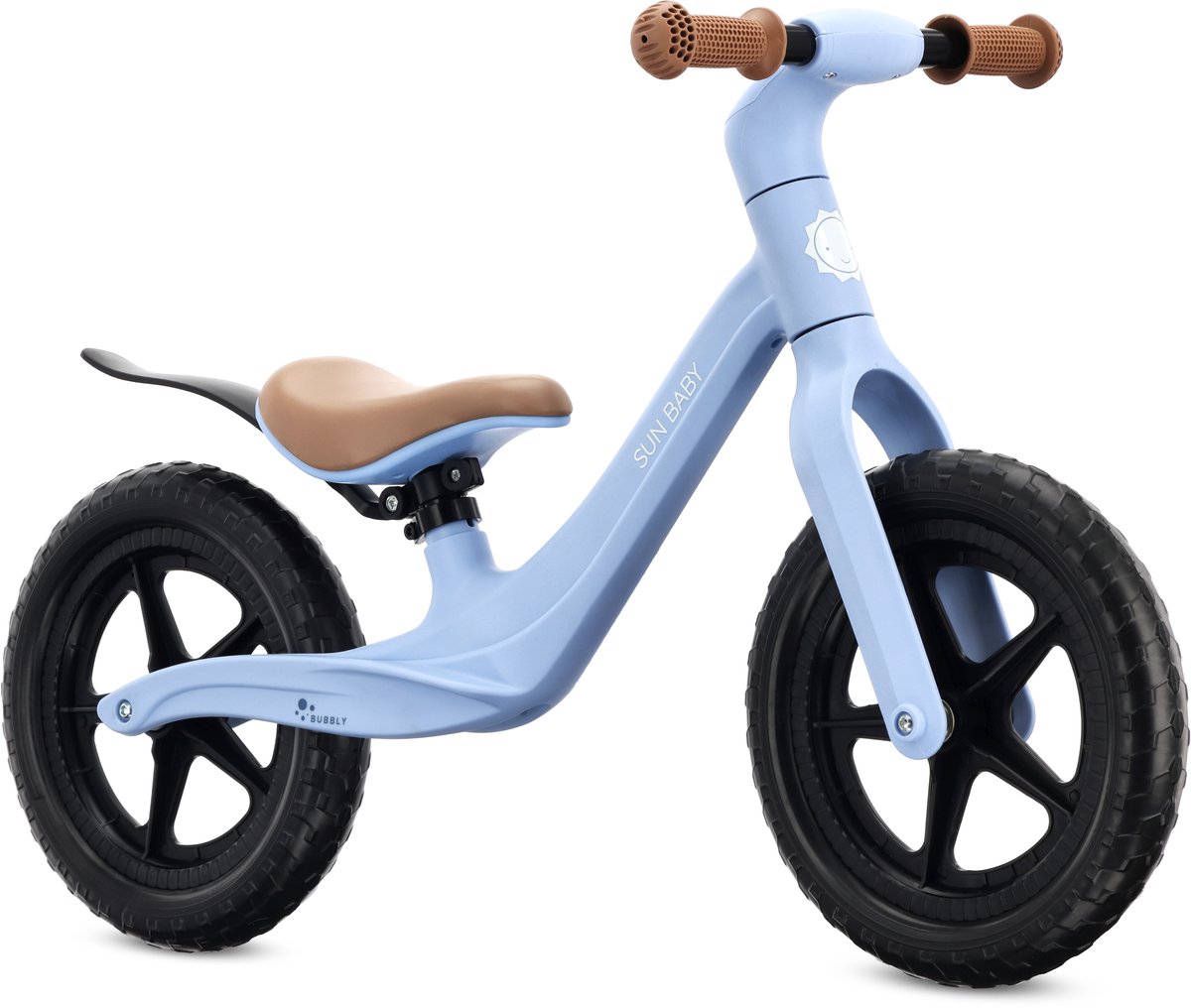 sun baby Loopfiets voor Kinderen Bubbly - 2 jaar, Loopfietsen, nylon frame, luchtbanden, verstelbaar zadel - Blauw (5905525356920)