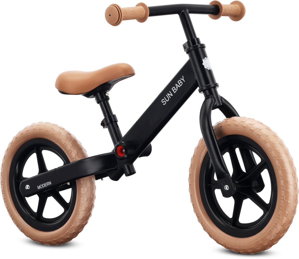sun baby Loopfiets voor Kinderen Modern - 2 jaar, Loopfietsen, stalen frame, EVA-wielen, verstelbaar zadel en stuur - Zwart (5905525357040)
