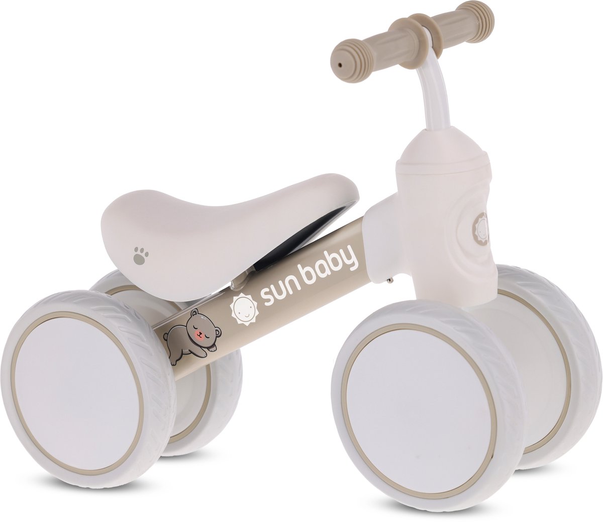 sun baby Loopfiets voor Kinderen PetitRide - 12 maanden, Loopfietsen, stalen frame, EVA-schuimwielen, schuimzadel, max. 25 kg - Beige (5905525356999)
