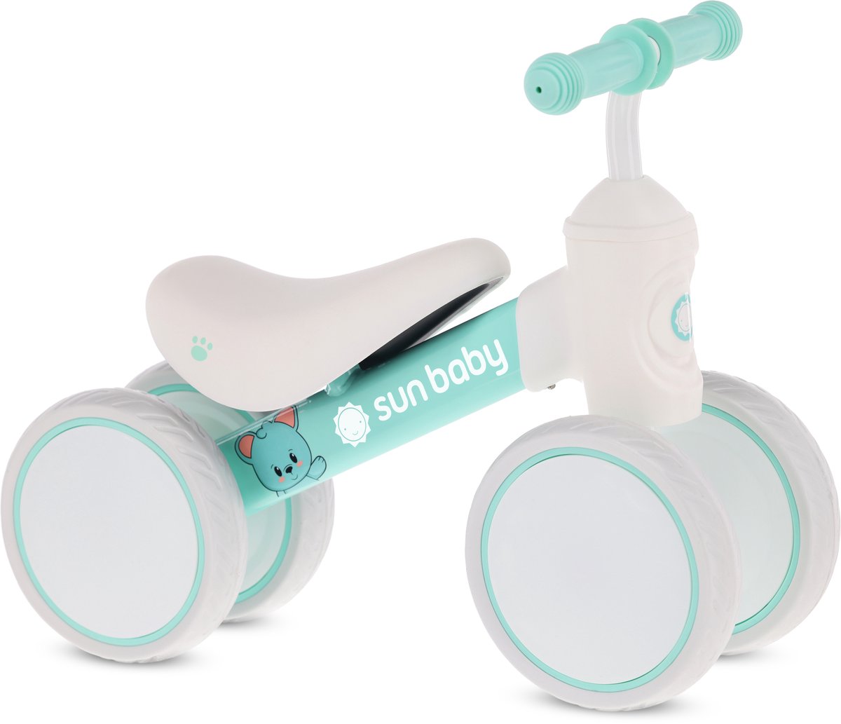 sun baby Loopfiets voor Kinderen PetitRide - 12 maanden, Loopfietsen, stalen frame, EVA-schuimwielen, schuimzadel, max. 25 kg - Munt (5905525356982)