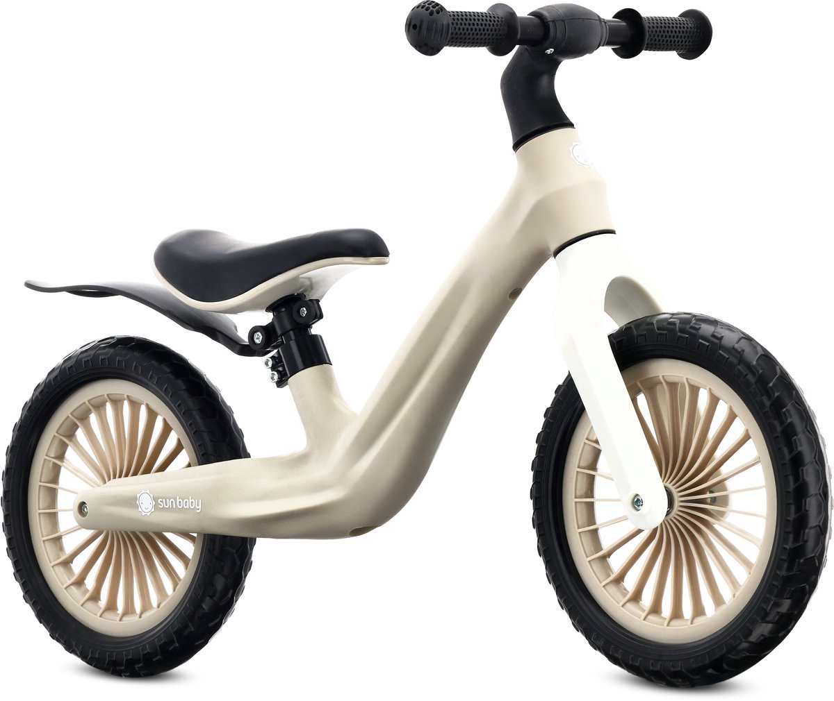 sun baby Loopfiets voor Kinderen Sport - 2 jaar, Loopfietsen, nylon frame, EVA-wielen, verstelbaar zadel en stuur - Beige (5905525356883)