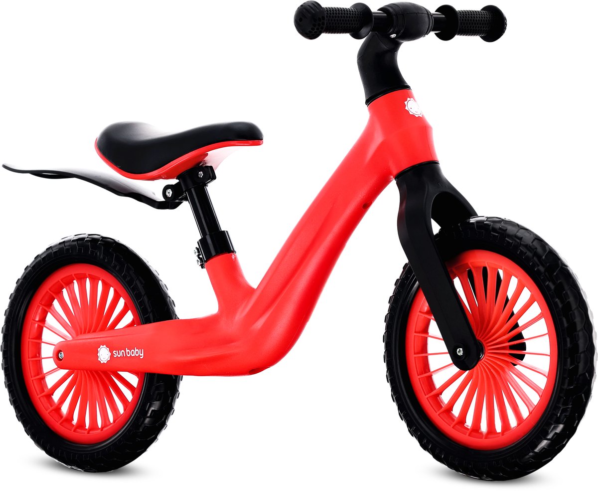 sun baby Loopfiets voor Kinderen Sport - 2 jaar, Loopfietsen, nylon frame, EVA-wielen, verstelbaar zadel en stuur - Rood (5905525356890)
