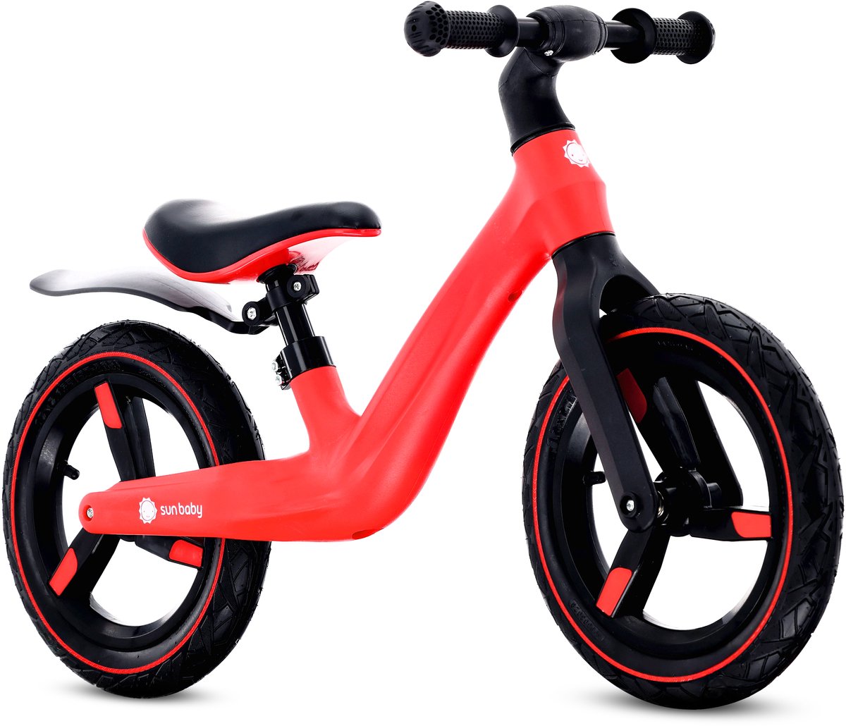sun baby Loopfiets voor Kinderen Sport - 2 jaar, Loopfietsen, nylon frame, luchtbanden, verstelbaar zadel en stuur - Rood (5905525356852)