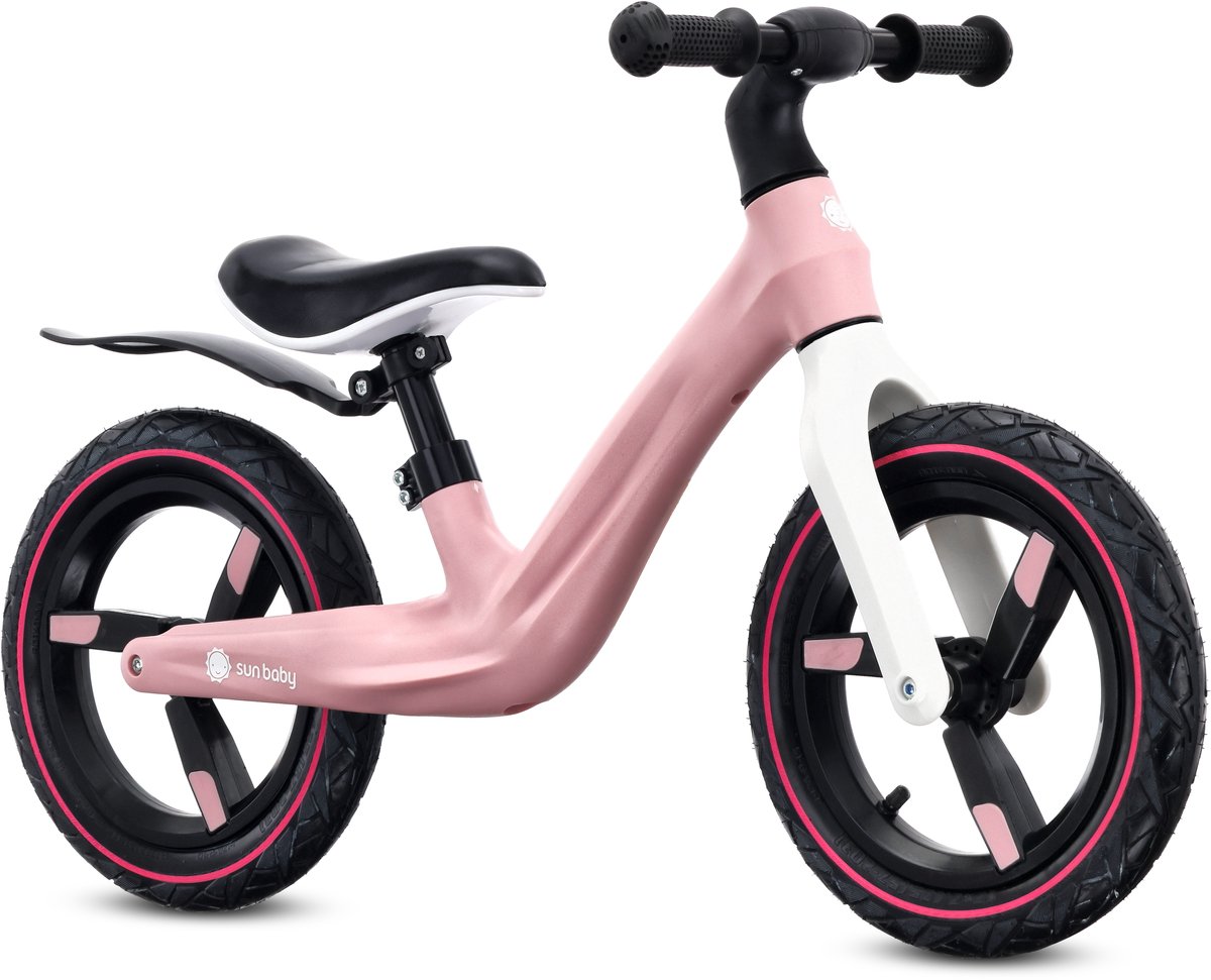 sun baby Loopfiets voor Kinderen Sport - 2 jaar, Loopfietsen, nylon frame, luchtbanden, verstelbaar zadel en stuur - Roze (5905525356838)