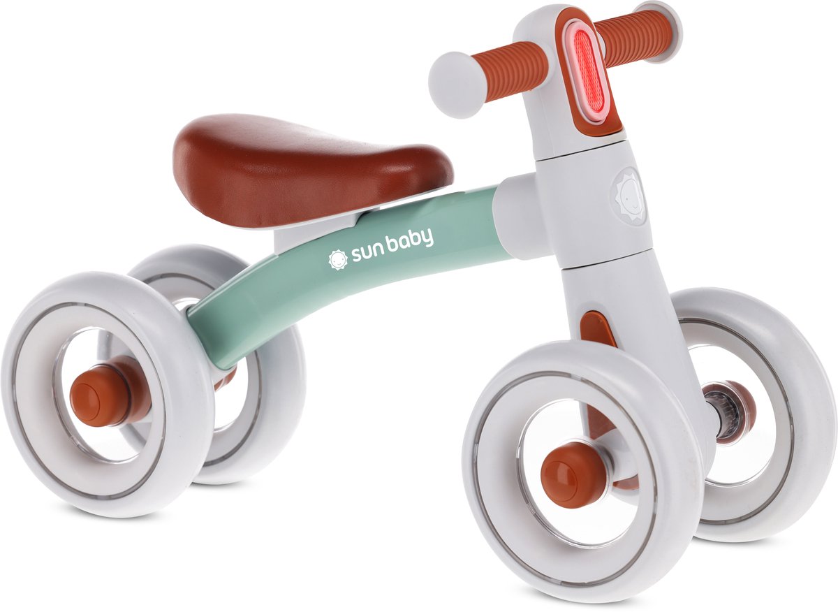 sun baby Loopfiets voor Kinderen Zoomi - 12 maanden, Loopfietsen, stalen frame, EVA-schuimwielen, geveerd stuur met verlichting, max. 25 kg - Munt (5905525356968)