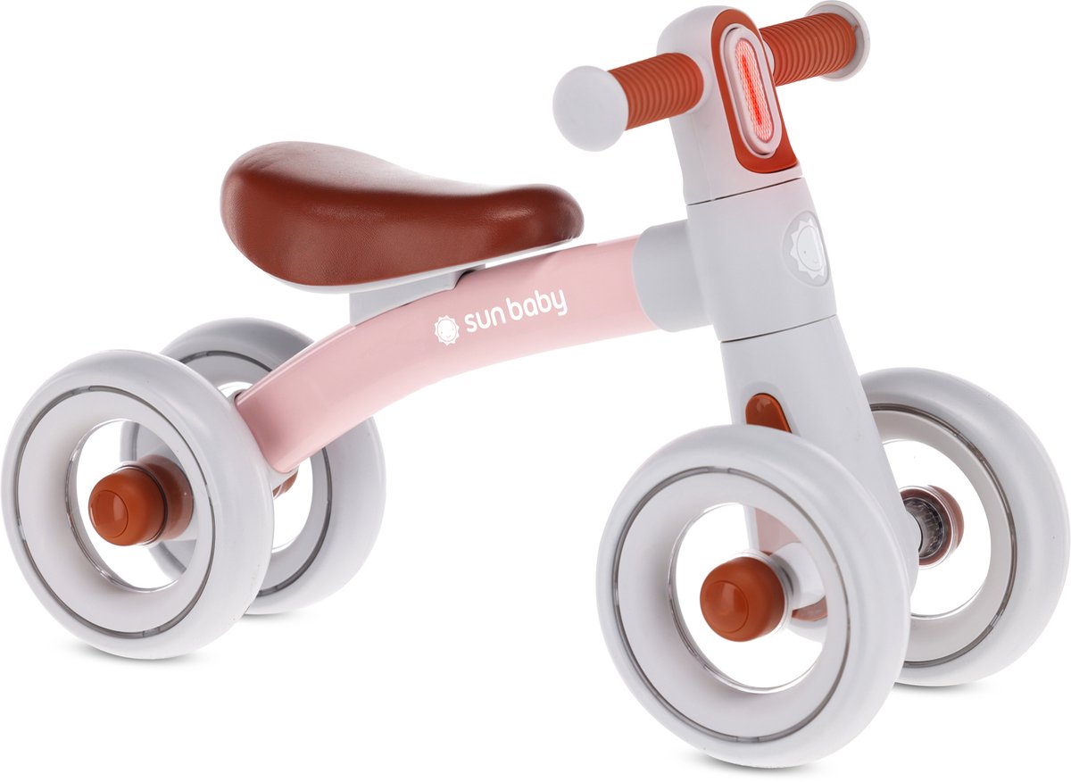 sun baby Loopfiets voor Kinderen Zoomi - 12 maanden, Loopfietsen, stalen frame, EVA-schuimwielen, geveerd stuur met verlichting, max. 25 kg - Roze (5905525356951)