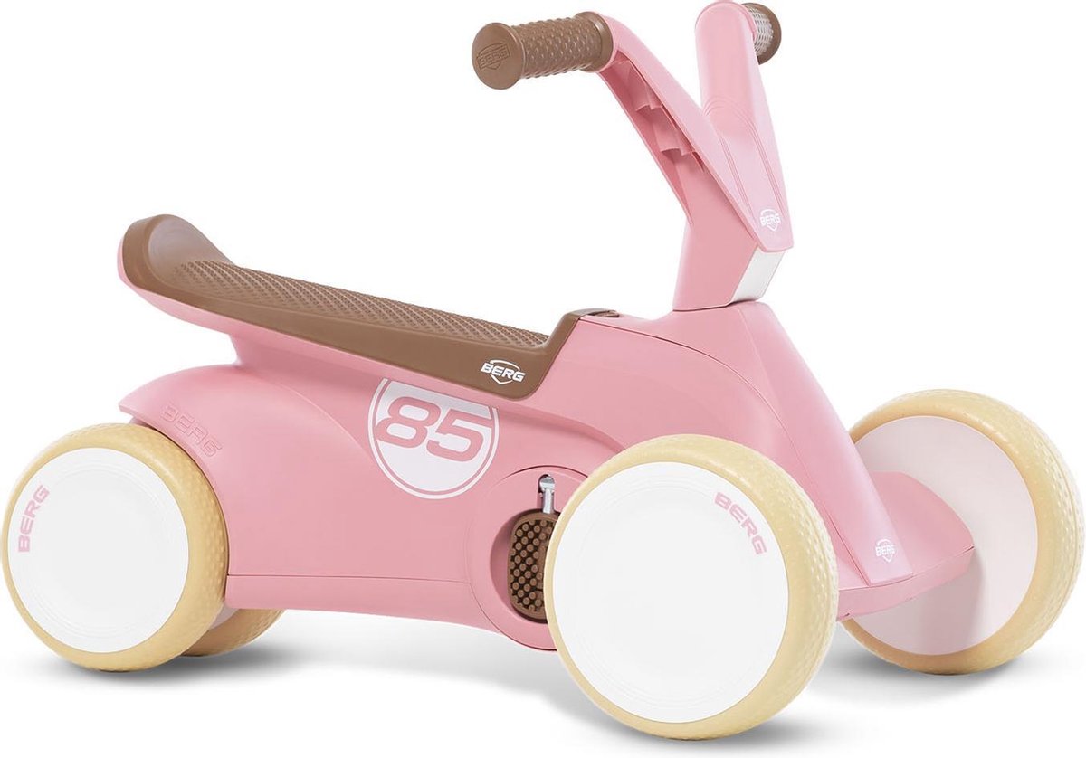 BERG GO² Retro Loopauto - 10 tot 30 Maanden - Uitklapbare pedalen - Roze (8715839076028)