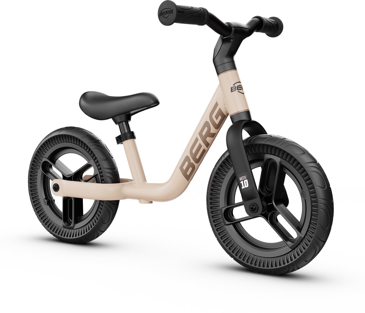BERG MOOV10 Loopfiets - 2+ jaar - 10 inch - Lichtgewicht - Anti-lek EVA Banden - Verstelbaar Stuur en Zadel - Sand Beige (8715839105223)