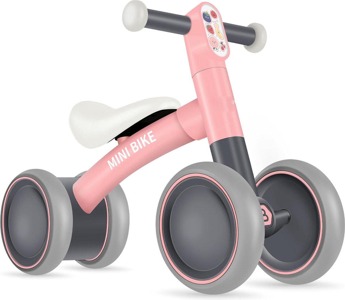 Balanceerfiets voor Kinderen vanaf 1 Jaar - Loopfiets voor Baby's 10-24 Maanden - Pedaleloze Balanceerfiets met 4 Wielen - Geschikt voor Jongens en Meisjes - Eerste Fiets voor Peuters - Perfect Cadeau voor 1 Jaar Oude Kinderen (8721236042443)