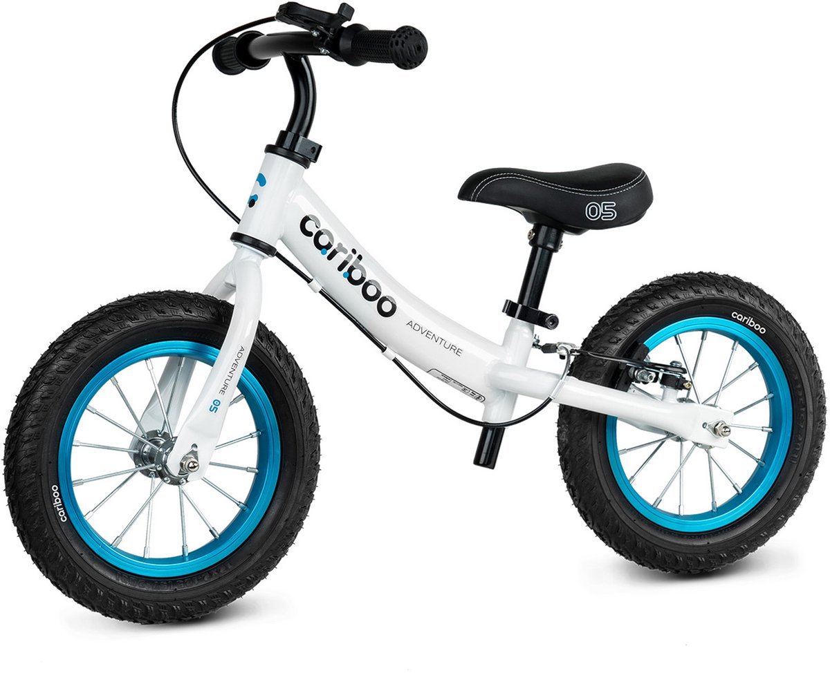 Cariboo - Adventure - Loopfiets - Vanaf 2 jaar - wit-blauw - Verstelbaar Stuur en Zadel (5904978309194)