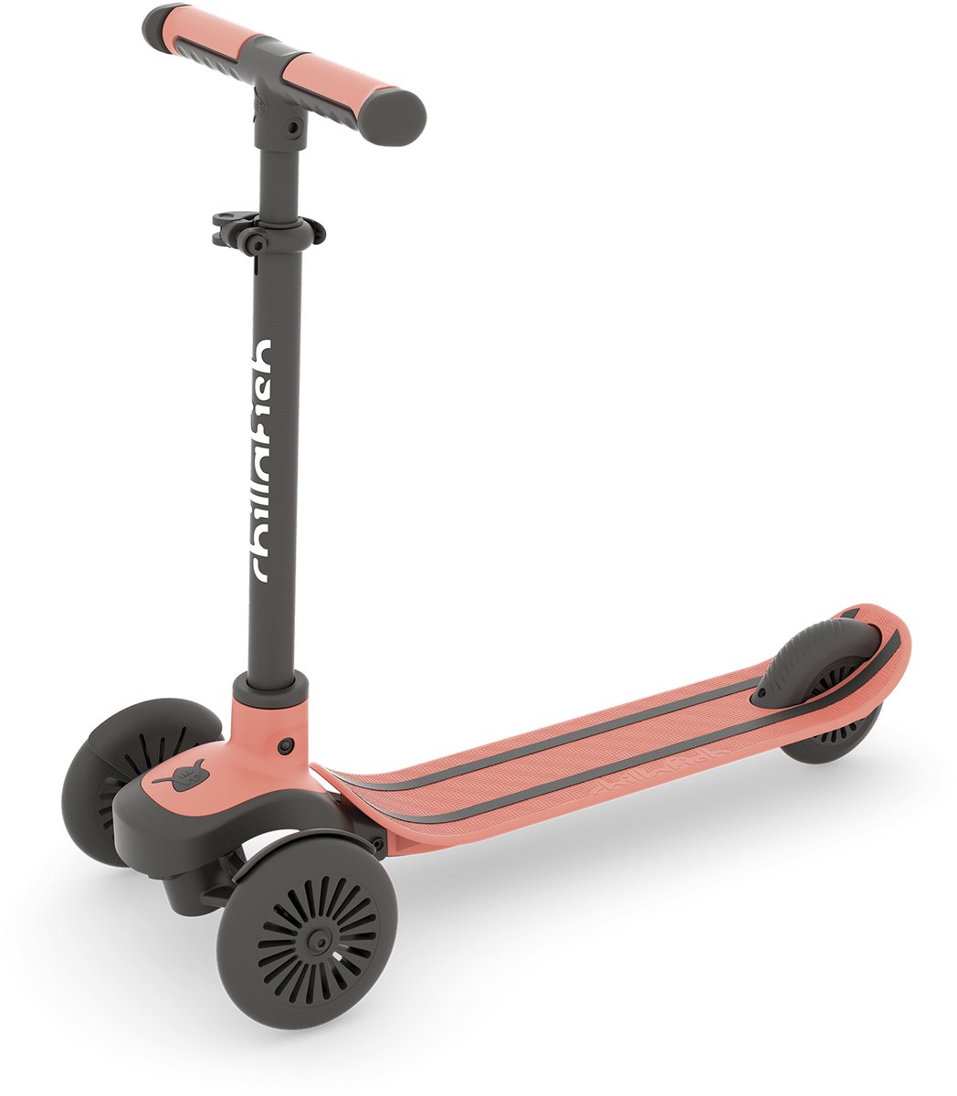 Chillafish Kinderstep 3 Jaar met drie wielen - Oranje Roze - Lichtgewicht step met afneembaar stuur en voetrem - Aanpasbaar in hoogte - Leun-om-te-sturen - Extra grip handgrepen - Model Scotti 3 (5425029653924)