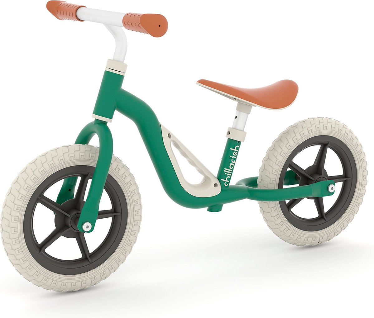 Chillafish Loopfiets 2 jaar - Lichtgewicht met verstelbaar zadel en stuur - Groen- Loopfiets voor jongens en meisjes tot 4 jaar met handvat om te dragen en anti lek banden - Model Charlie (5425029651838)
