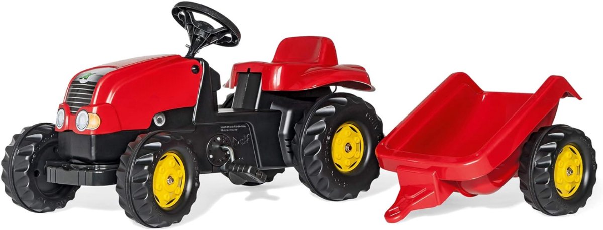DD® Looptractor - Loopauto - Loop Tractor - met Aanhangwagen - 142x47x52cm - Rood (6152721722731)