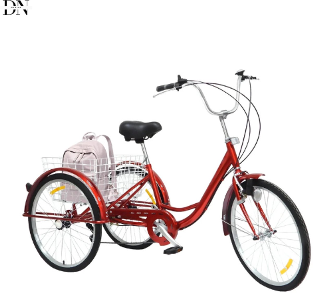 Deniva - Driewieler Fiets - Driewieler Volwassenen - Driewieler Voor Ouderen - 24 Inch - Met Mand - 6 Versnellingen - Verstelbaar (8721447683169)