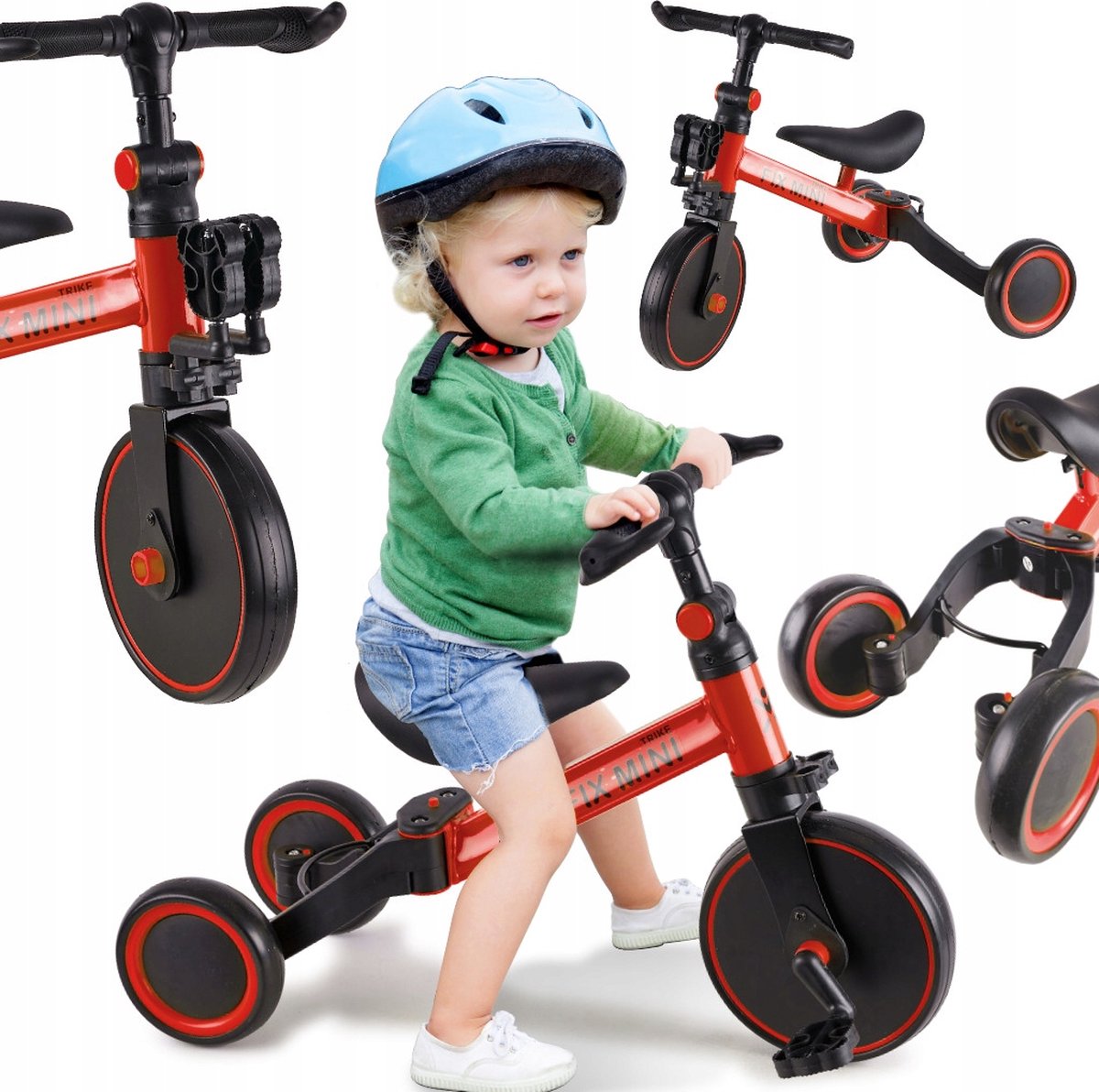 Fix Mini Fiets 3 in 1 - Loopfiets - Kinderfiets - Driewieler - Cadeau - Speelgoed (0782698912048)