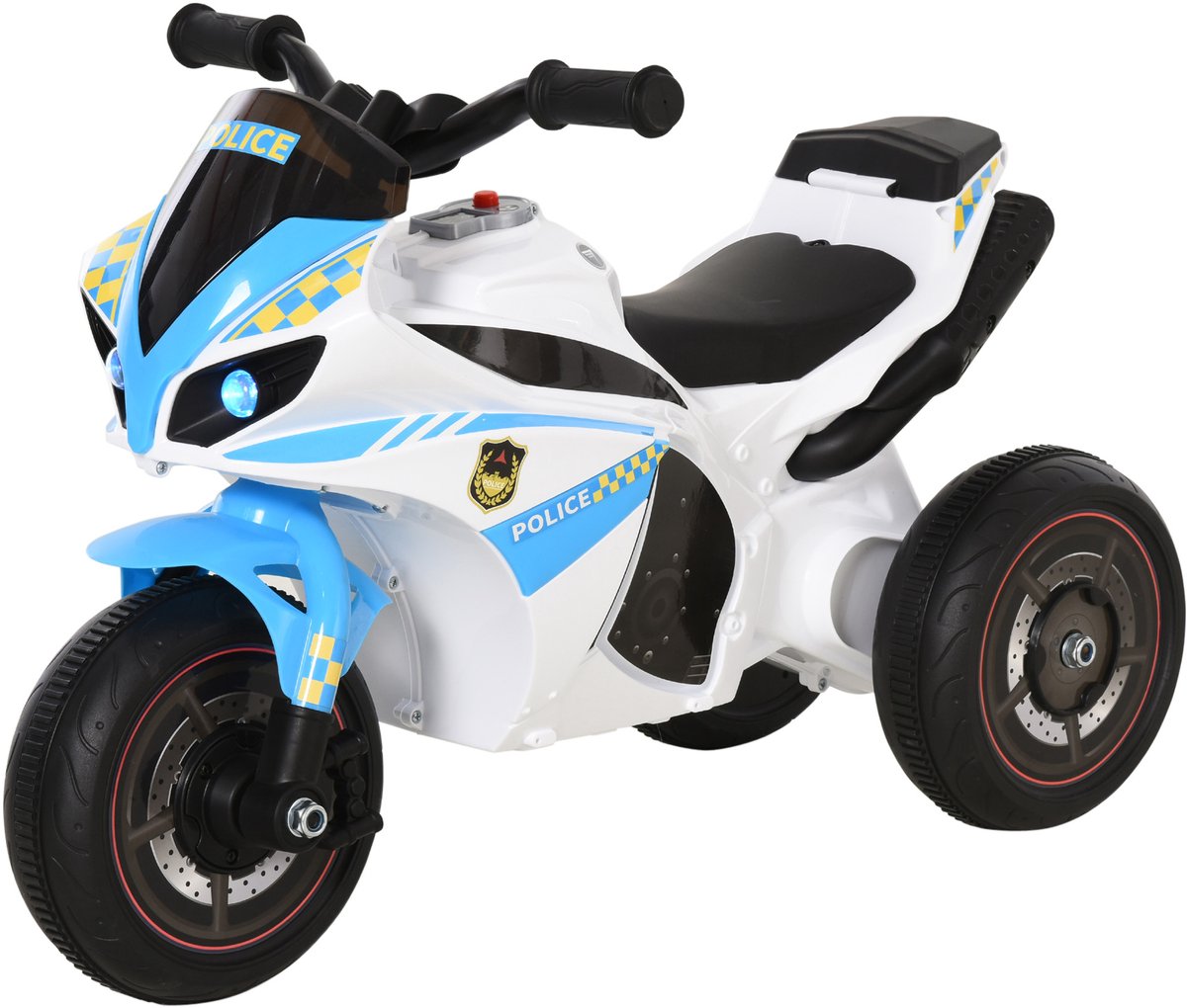 HOMCOM-Kinderglijwagen-PP, metaal-74x39x48cm-Blauw, Wit (3662970200803)
