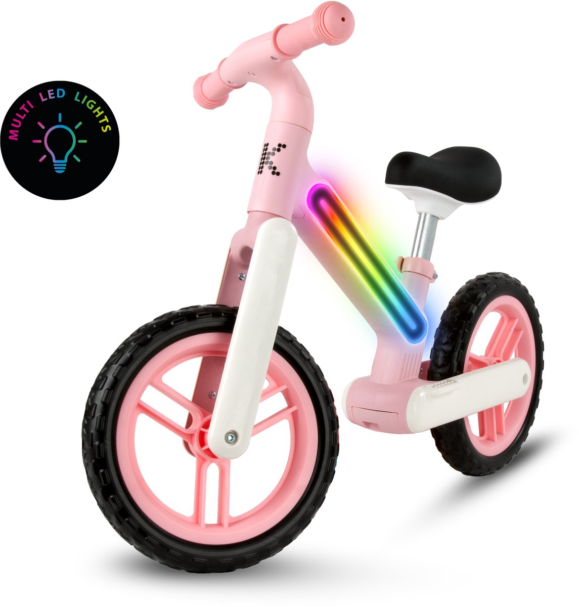 Kidwell-SUNO-loopfiets-roze-LED (5906601707131)