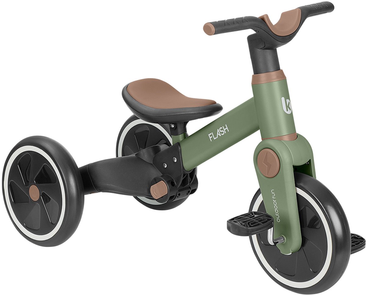 KikkaBoo Driewieler 5-in-1 - Flash - Legergroen (3800171222730)