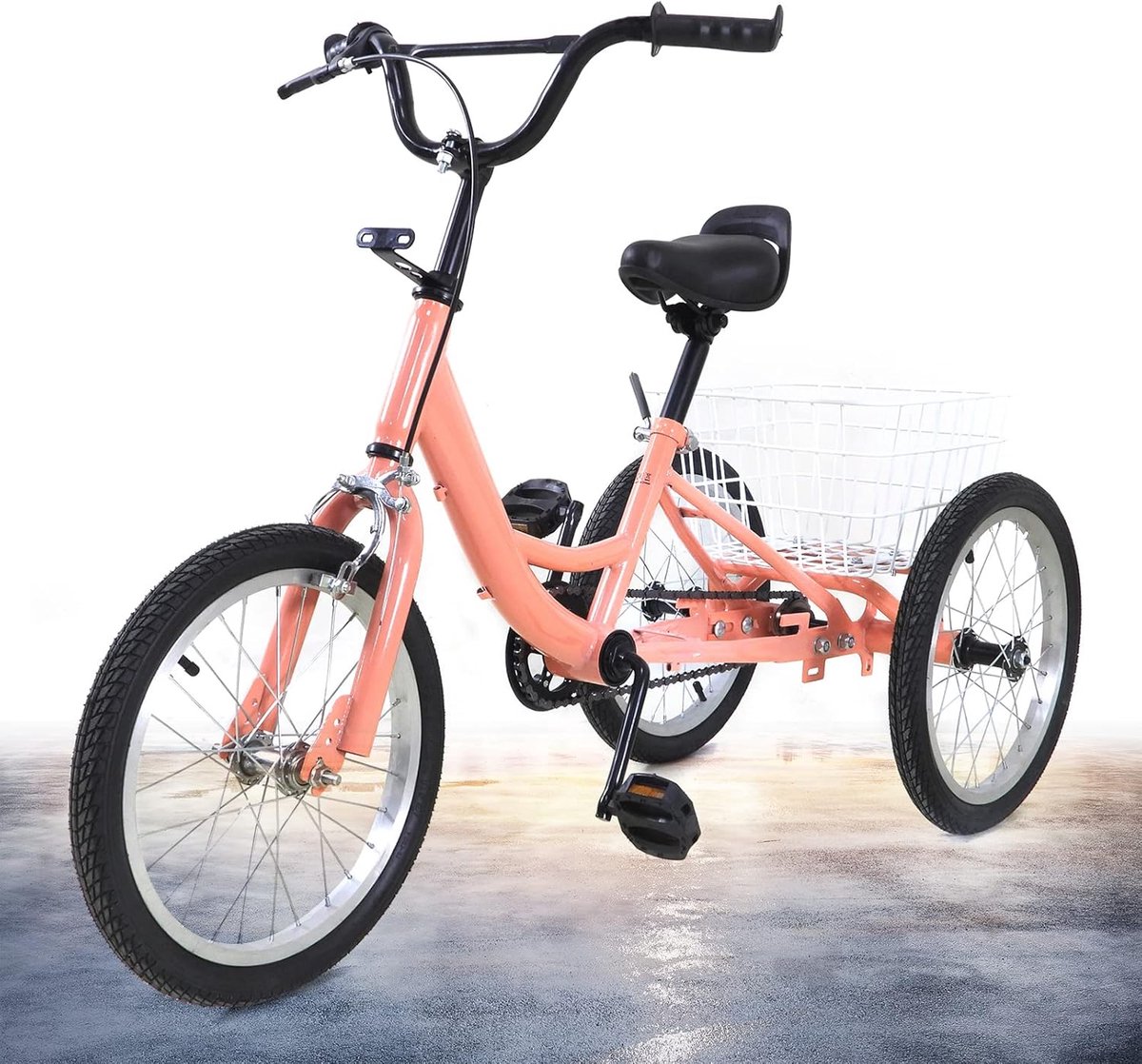 Kinder driewieler - Kindertricycle - Buiten spelen - Met grote mand - 16 inch - Oranje (9101174536843)