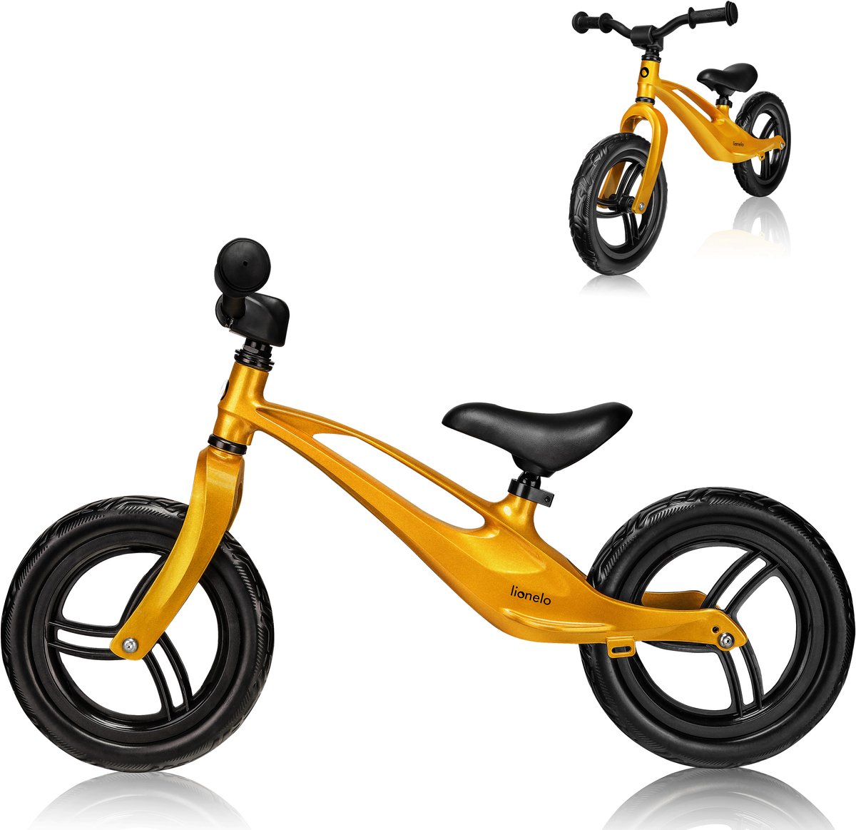 Lionelo Bart - Loopfiets - Unike magnesium frame- licht en duurzaam - Antislip hoes voor het stuur - Zeer licht van gewicht - 2,8 kg (5902581657671)