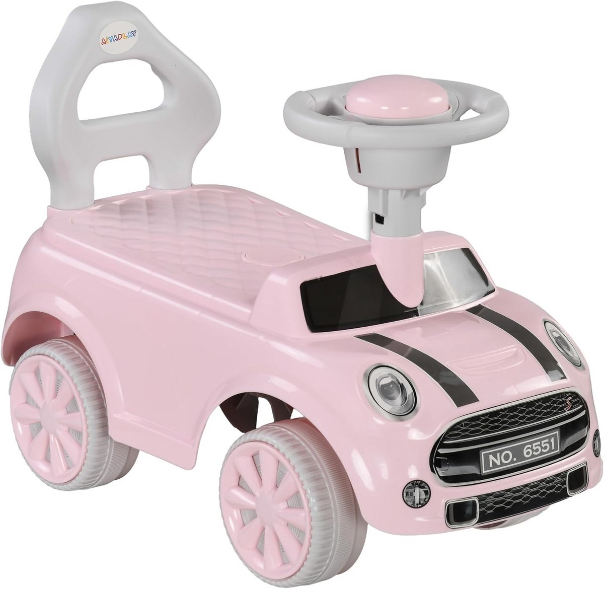 Loopauto voor Peuters 18-36 Maanden met Stuur en Veiligheidsleuning - Roze (9101059606876)