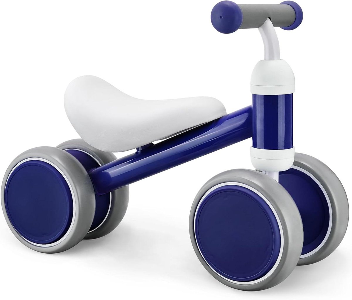 Loopfiets 4 Wielen - Kinderloopfiets - Motoriek Bevorderen - Vanaf 10 Maanden - 40x10x10 cm - Diepblauw (9101178289271)