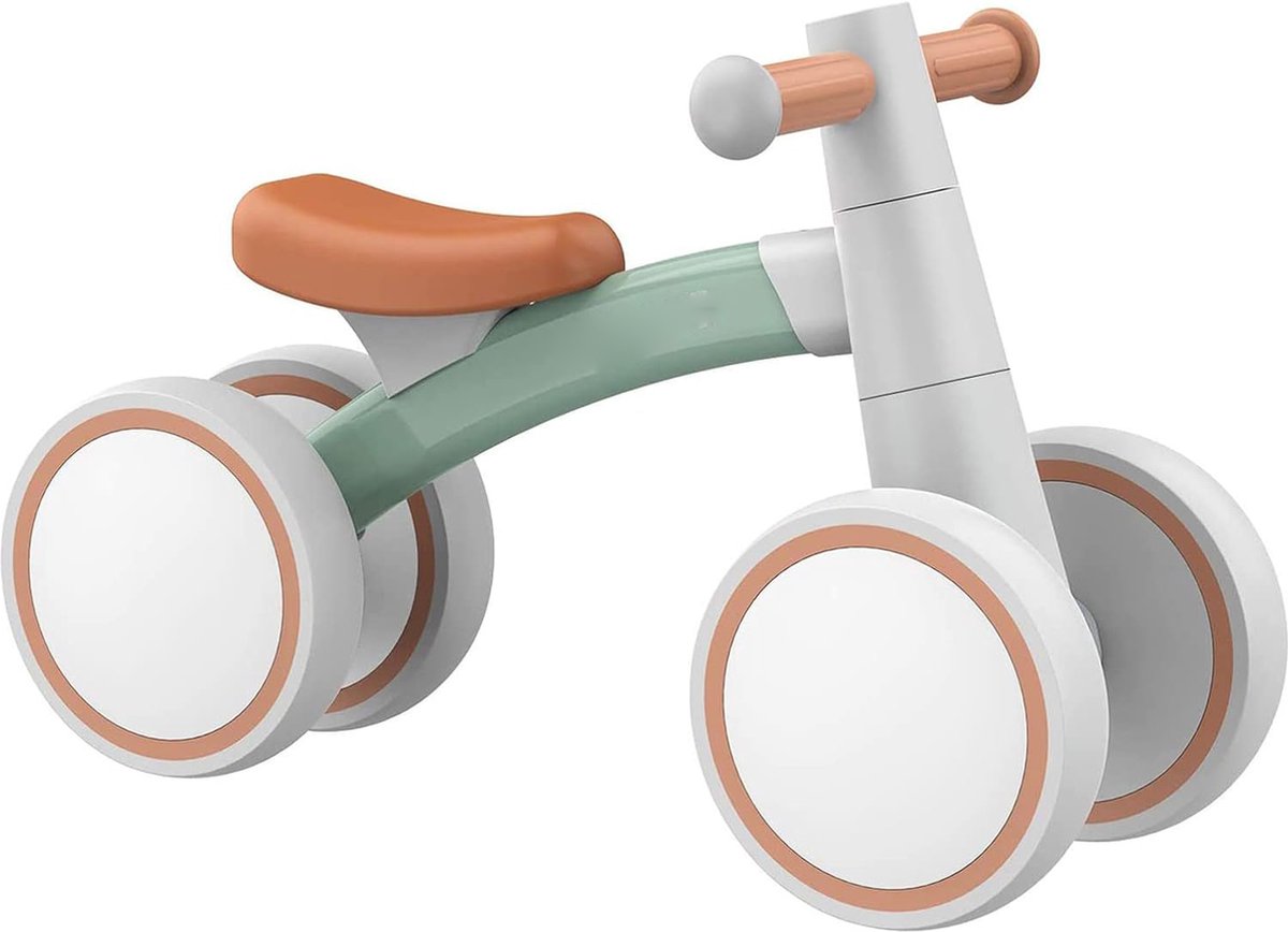 Loopfiets voor Kinderen vanaf 1 Jaar, Balanceerfiets zonder Pedalen, Speelgoed voor Baby's 12-36 Maanden, Eerste Fiets met 4 Wielen, Voor Jongens en Meisjes, Peuters, Eerste Verjaardagscadeau (8721236041989)