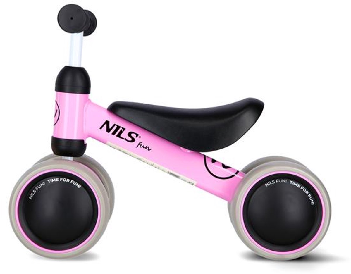 NILS FUN RB002 - Loopfiets - Roze - Stabiele Constructie - EVA Wielen (5907695555349)