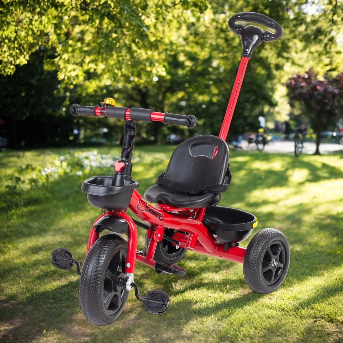 Rood Driehoekig Kinderloopfietsje met Duwstang (5905930961580)