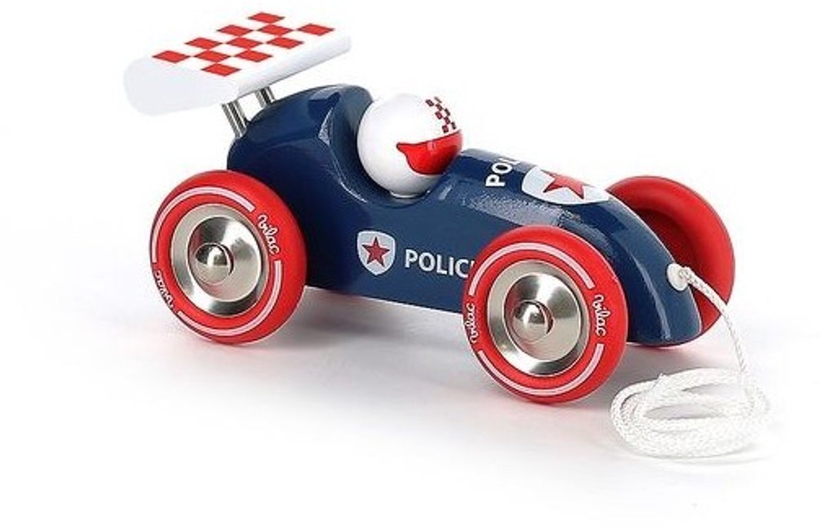 Vilac raceauto politie speelgoed - trekauto voor kinderen. (3048700230959)