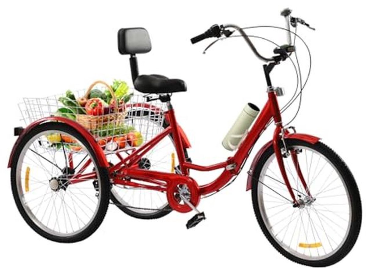 Volwassen driewieler met inklapbare mand en verstelbare hoogte (9101049176990)