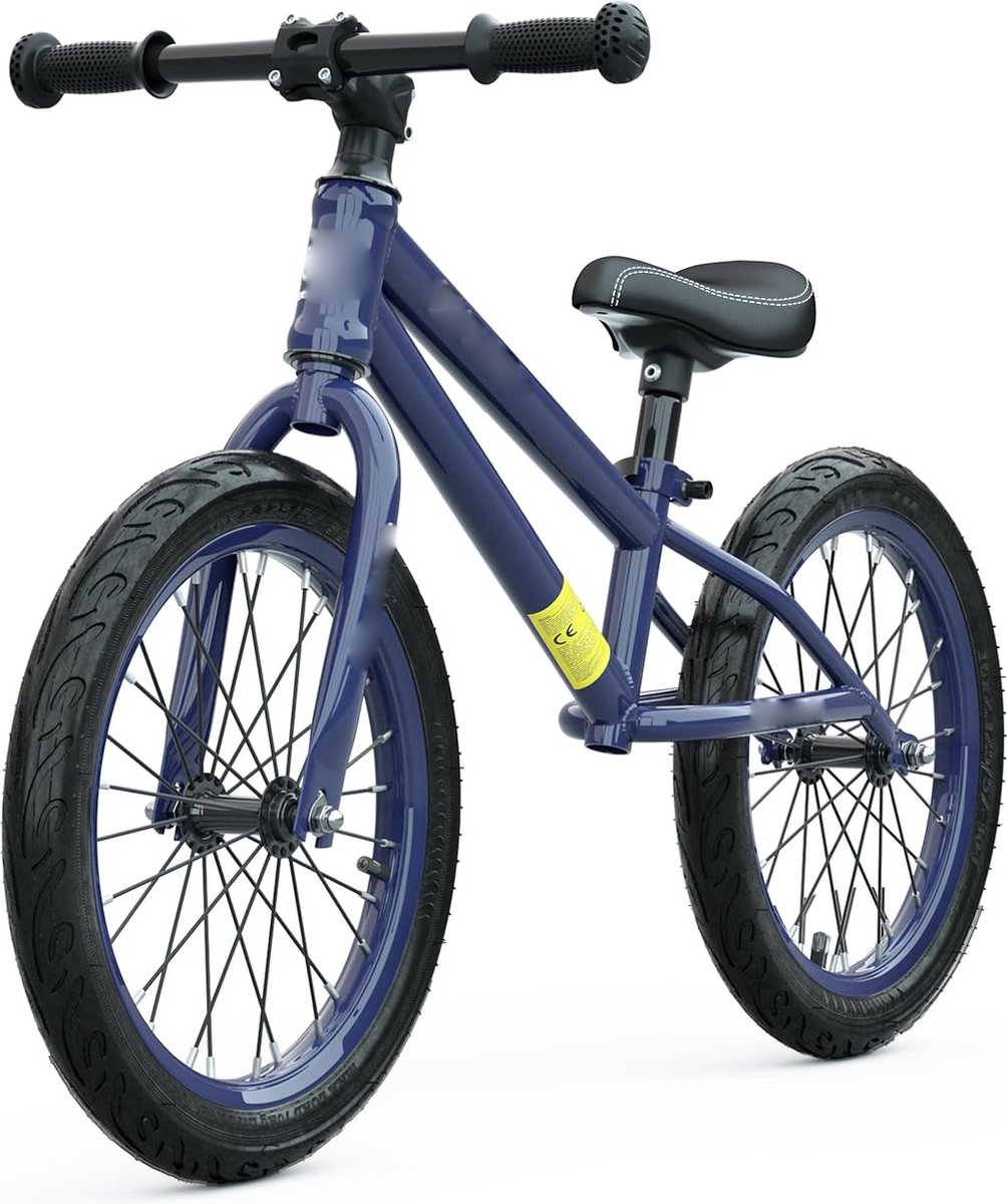 16 Inch Loopfiets voor Kinderen van 4-8 Jaar - Lichtgewicht Carbon Stalen Frame - Verstelbaar Zadel - Pneumatische Luchtbanden - Balansfiets voor Jongens en Meisjes (8721236042498)