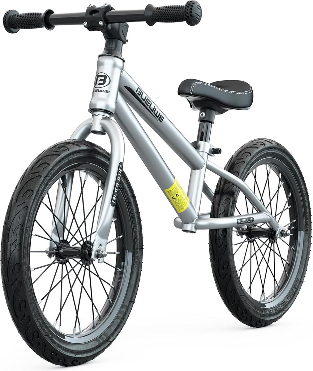 16 Inch Loopfiets voor Kinderen van 4-8 Jaar - Lichtgewicht Stalen Frame - Verstelbaar Zadel - Luchtbanden - Geschikt voor Jongens en Meisjes - Balansfiets (8721236042474)
