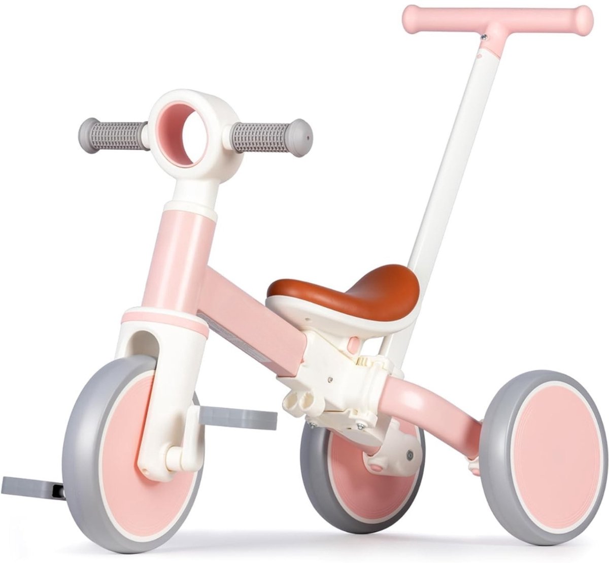 4-in-1 Driewieler met Duwstang - Loopfiets & Kinderfiets - Verstelbaar & Meegroeiend - Voor Peuters 1-4 Jaar - Veilig & Stabiel - Binnen & Buiten Gebruik (8721569480080)
