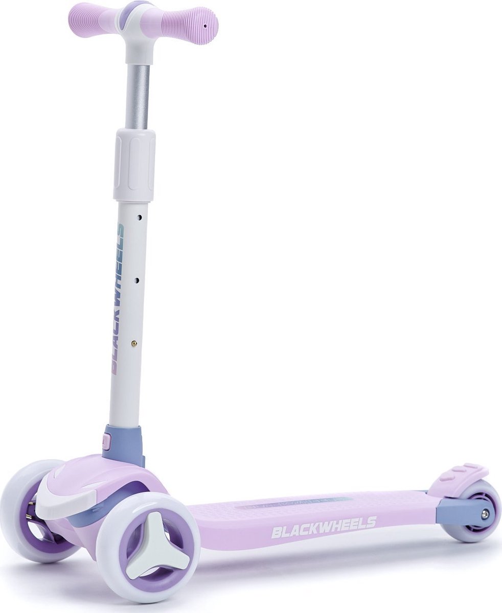 BLACKWHEELS BLINK ROZE - Driewieler Step - Max 50kg - 3 LED Wielen - Verstelbaar & Opvouwbaar - Kinderstep (5902659843142)