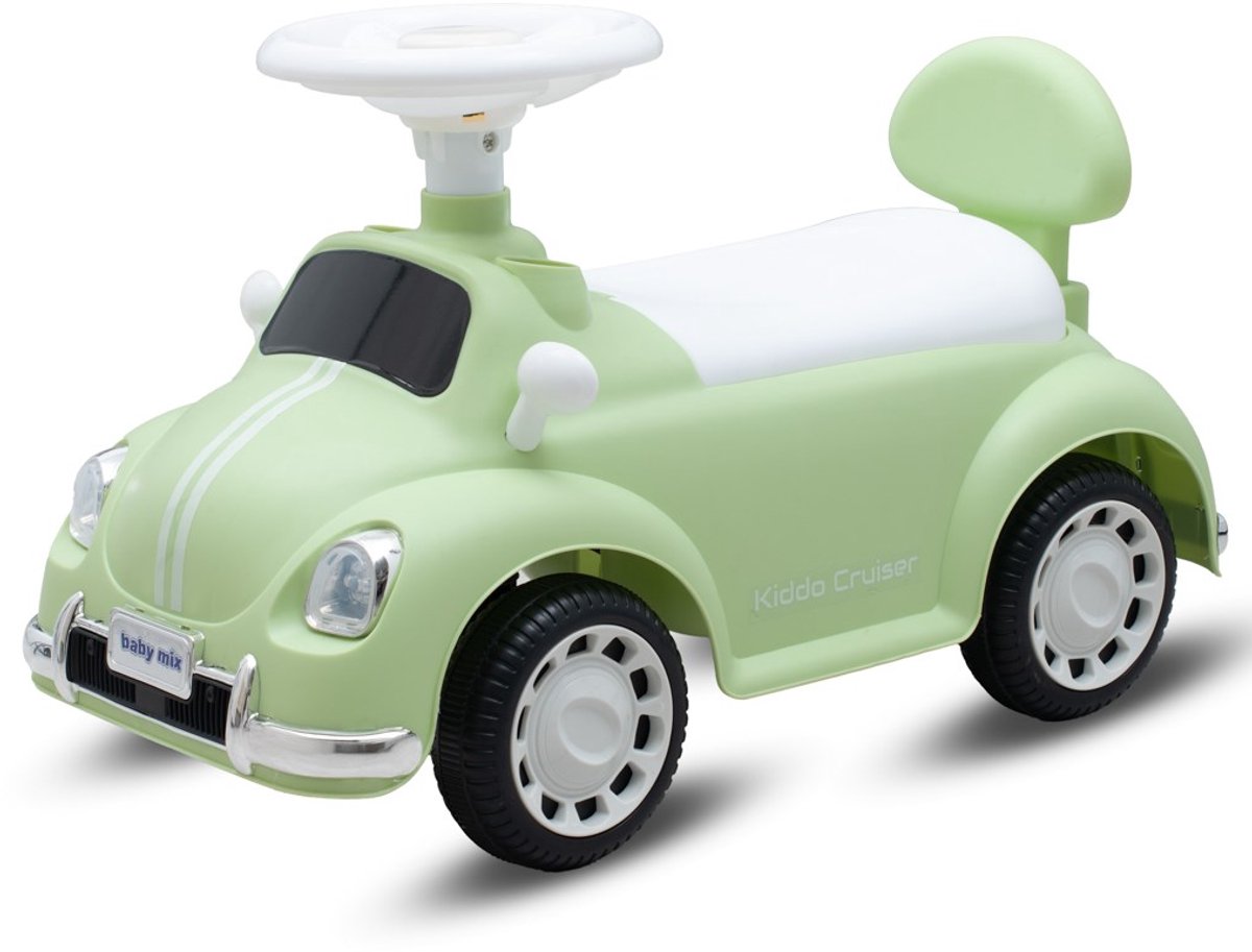 Baby Mix Kiddo Cruiser mint loopauto - Retro design met LED-licht en melodieën (8596164165065)